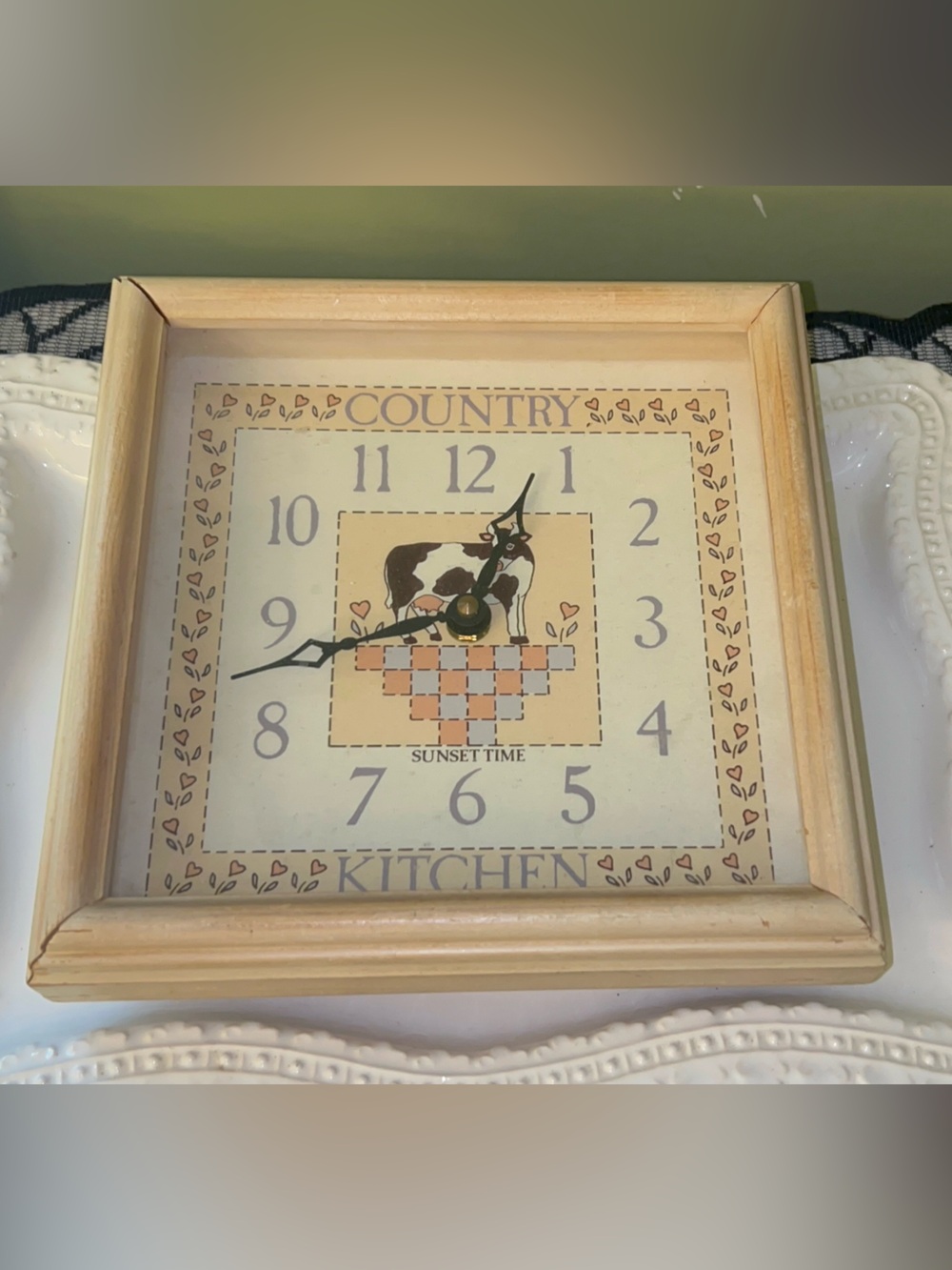 Country Kitchen Farmhouse/Grandma Core Wall Clock with Holstein cow